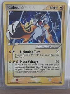2005 Pokemon Raikou Gold Star Holo EX Unseen Forces 114/115 - Bild 1 von 6