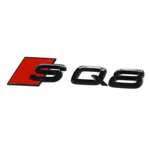 Für Audi SQ8 Schriftzug Embleme Aufkleber Logo Flache Badge Auto Schwarz Glänz - Bild 1 von 3