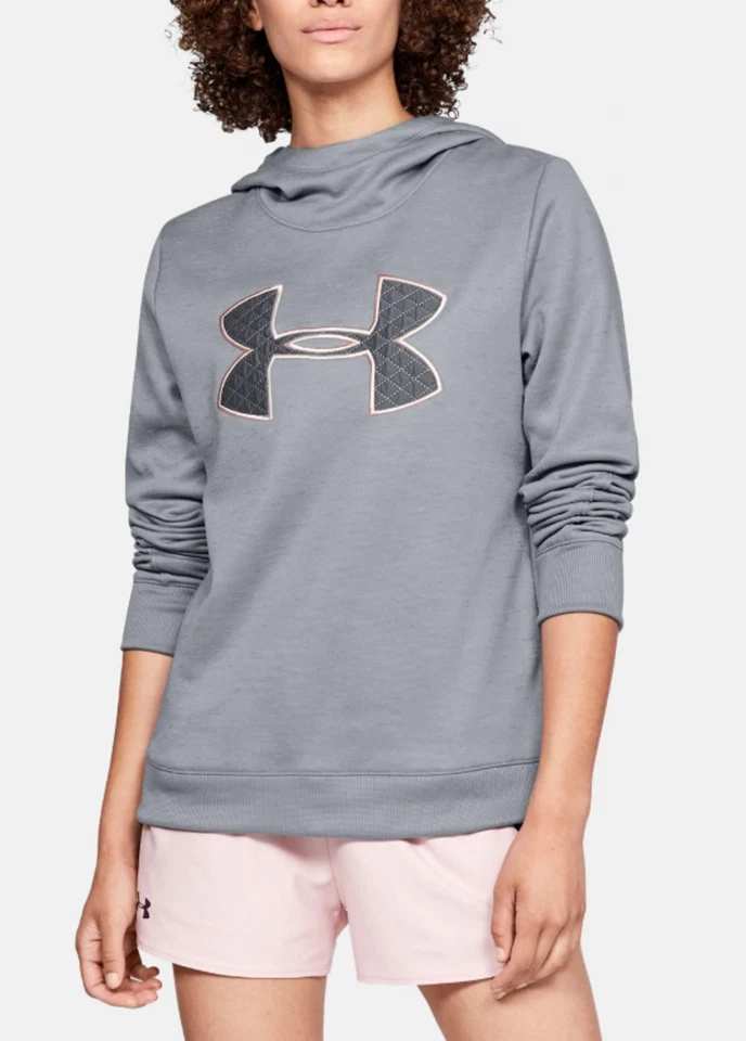 Under Armour 1317891 Fleece Big Logo Gray Grey Hoodie Sweatshirt Medium