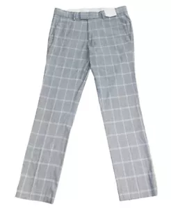 Topman pantaloni magri tuta pantaloni a scacchi grigio bianco 33x28 abito vero accademia - Foto 1 di 12