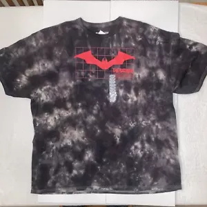 THE BATMAN Graphic Tie Dye T Shirt Mens XXL Gray White Short Sleeve new with tag - Picture 1 of 4