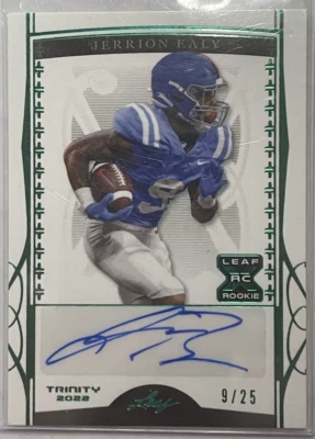 2022 Leaf Trinity Emerald 9/25 Jerrion Ealy #BA-JE1 Rookie Auto   - Image 1 of 3