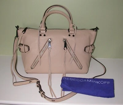 Cartera de moto Rebecca Minkoff HF25MMOS26 cuero con leche nueva con etiquetas Foto 1 de 4