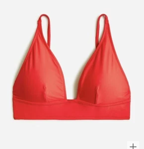 J. Crew Plunge V-neck Bikini Top Bright Cerise Red Size XL NEW Swim BC120 - Picture 1 of 2