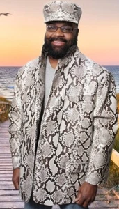 Genuine Python Snake Skins Hides Square Design Jacket Coat All sizes - Picture 1 of 3