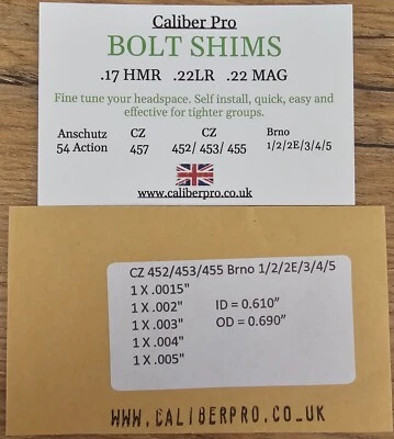 Cz 455 453 542 bolt shims Brno rimfire accuracy shooting bolt tool - Image 1 of 4