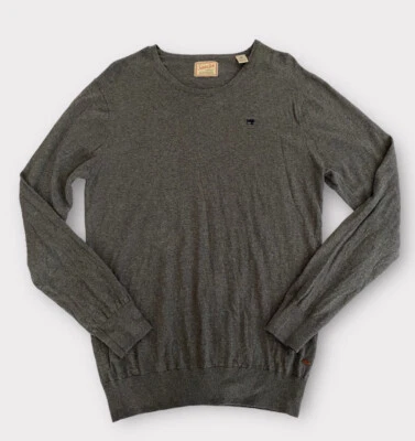Scotch & Soda Men’s Sweater Large 100% Cotton Lightweight Logo Grey - Image 1 of 4