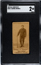 1887-1889 Old Judge N172 #343-1 Samuel Nichols SGC 2 Pittsburgh Rare Pose Player