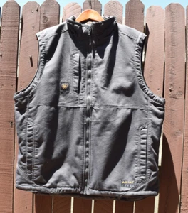 Ariat® Rebar Duracanvas Dark Gray Work Vest Mens XL Tall Sherpa Lined - Picture 1 of 6