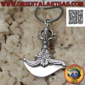 Ciondolo in Argento 925‰ Kartika tibetano (oggetto arma spirituale buddista) con - Foto 1 di 3
