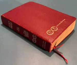 DIE OFFENE BIBEL ~ Liedzeit Jugendausgabe 1975 KJV roter Buchstabe Leder Heilige Karten - Bild 1 von 18
