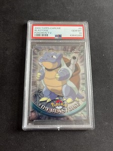 Blastoise No.9 PSA 10 GEM MINT Topps Chrome 2000 Holo Pokemon T.V. Card