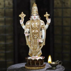 Lord Tirupati Balaji Statue Hindu God Figurine Vishnu Venkateswara Home Pooja  - Picture 1 of 8