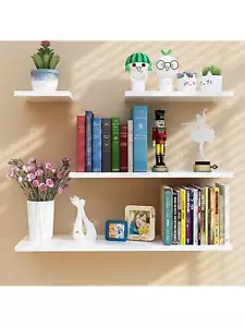 4 estantes de para pared madera decoracion casa hogar cuarto organizador blanco - Picture 1 of 13