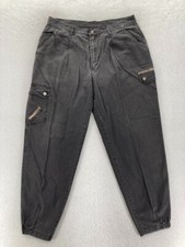 Vintage Lee Airgear Jeans Mens 36x30 Tapered Leg Black Denim Cargo Aviator Pilot