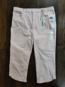 Code Bleu Women's Light Pink Soho Mid Rise Capri Jeans Size 14. Waist:35in - Picture 1 of 2