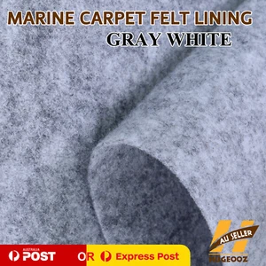 5M x 2M Gray White Felt Non-Slip Marine Carpet Remedy Auto Garage Flooring Cover - Picture 1 of 13