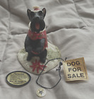 Vintage Charmstone Scottie Dog Figurine Handpainted Cast Marble Earl Sherwan