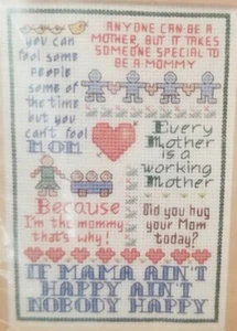 Mothers Day Mom Tribute Sampler Counted Cross Stitch Kit Dimensions Sunset Vtg - Picture 1 of 3