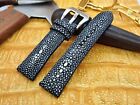 24Mm/20Mm Polished Stingray Leather Watch Band Bespoke Big Pearl Exotic Leather