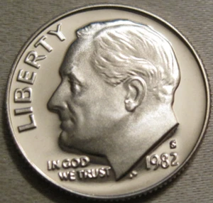 VENDO COME DA FOTO - 1982 S PROOF ROOSEVELT DIME *** RAME NICHELATO *** 110 - Foto 1 di 7