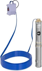 Bohrloch Tiefbrunnen Tauch Neu Wasserpumpe Garten 370 W Tiefe 43 m Schaltkasten - Bild 1 von 12