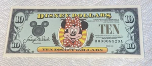 1990-D Block. $10 Disney Dollars. Minnie. Disney World. CU. - Picture 1 of 2