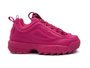 Fila Disruptor 2 II Premium Women Casual Platform Shoe Neon Pink Sneaker Trainer - Picture 1 of 9