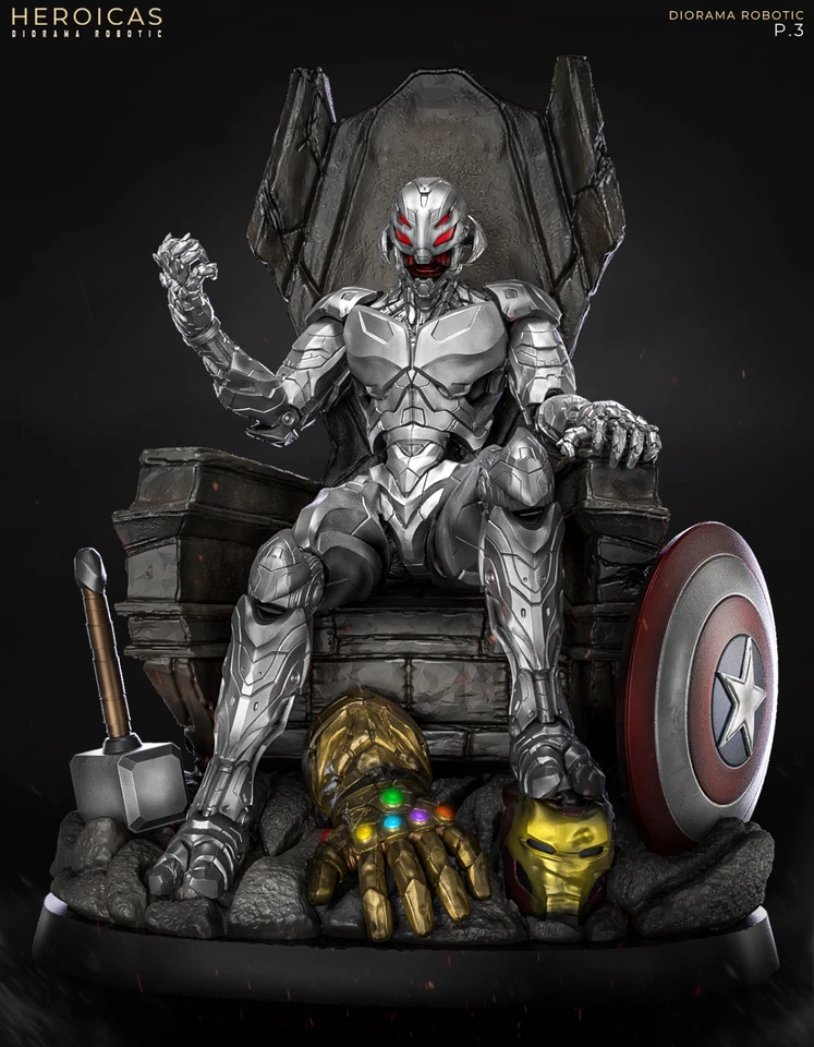 Kit Modelo Estatua Escultura Resina Ultrón en Trono Sin Pintar/Sin Montar Foto 1 de 3