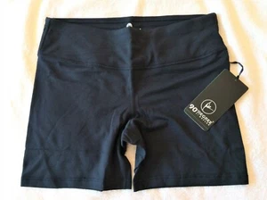 NEW 90 Degree Exercise Running Spandex Stretch Shorts Wicking NWT $58 sz L Black - Picture 1 of 7
