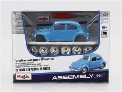 MAISTO 39926BL-KIT VOLKSWAGEN - BEETLE KAFER MAGGIOLINO 1974 - BLUE - 1/24 - Immagine 1 di 2