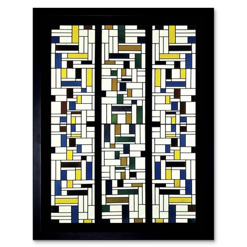 Van Doesburg Stained Glass Composition IV Wall Art Print Framed 12x16