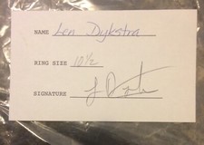 1990 Lenny Dykstra Signed All Star Ring Receipt Philadelphia Phillies Auto MLB