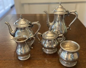 Vintage Five Piece Silverplated Tea Serving Set Gorham Kenwood Coffee Pot - Picture 1 of 24
