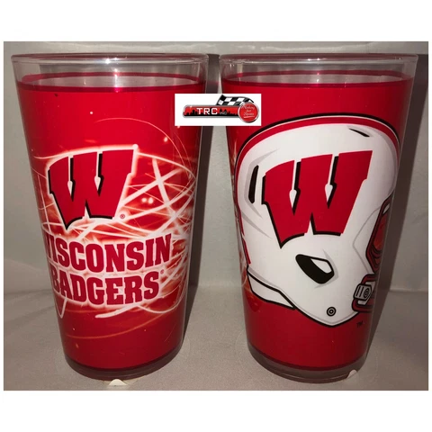 Wisconsin Badgers Boelter NCAA Sublimated Volt 16oz Pint Glass Set FREE SHIP! Cover