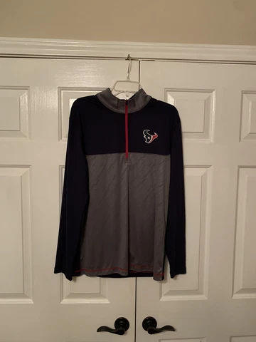Houston Texans 1/4 Zip Pullover Sweatshirt Mens Large Blue NFL NEW FREE SHIPPING Cover