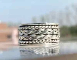 925 Sterling silver Band & Spinner Statement Handmade Ring For Men & Women - Imagen 1 de 6