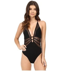 JETS by Jessika Allen US Sz 4 Black Sheer Sexy Mesh Deep Plunge Retails $178 - Picture 1 of 7