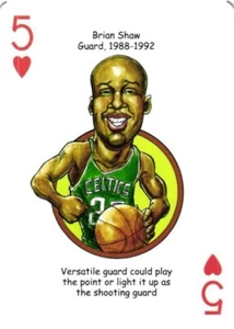 Brian Shaw 5 of Hearts Boston Celtics Karikatur Spielkarte - Bild 1 von 4