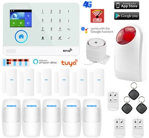 T23 WiFi 4G Tuya APP Wireless DIY Home Security Alarm System+Strobe Light Siren - Picture 1 of 20