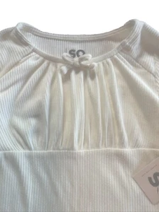 SO Girls Pullover Top Cream Kohls Size 8 - Picture 1 of 4