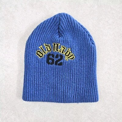 De Colección Antiguo Azul Marino Niño Pequeño Talla 2T-3T Azul Doble Tejido Grueso Invierno Gorro Raro  Foto 1 de 4