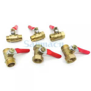 1/8"" 1/4"" 3/8"" 1/2"" BSPP Buchse/Buchse-Stecker/Stecker-Stecker Messing Kugelhahn - Bild 1 von 21