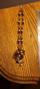 INTERESTING VINTAGE ESTATE BEADED NECKLACE - BROWN - Imagen 1 de 4