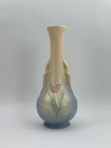 Vintage Hull Art Pottery Tulip Blue Yellow 7” Vase, 104-33-6 - Picture 1 of 10