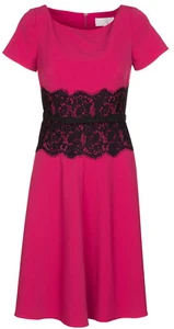 Vestido para mujer Mikael Aghal fucsia con cordones manga corta - rosa - 6 - Imagen 1 de 4