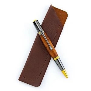 Majestic Squire Ballpoint Twist Pen Thuya Burl Wood Swarovski Crystal Accent - Picture 1 of 11