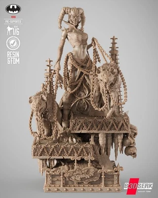 Harley Quinn Who Laughs 1/6 escultura em resina modelo de exibição sem pintura 2 cabeças - Imagem 1 de 4