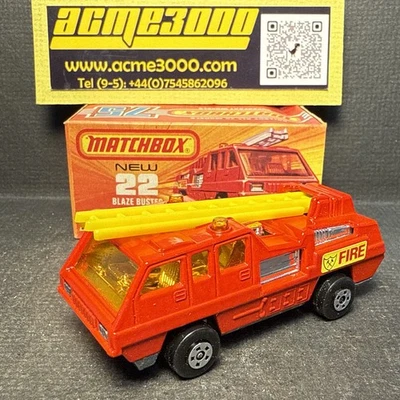 1975 Lesney Matchbox Superfast - No 22 BLAZE BUSTER - Original J Type Box - Image 1 of 4