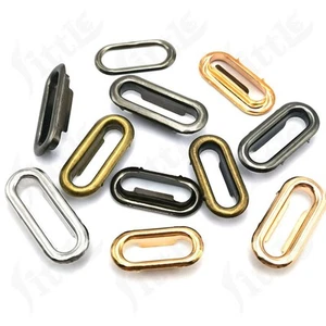 Oval Brass Shaped Metal Eyelets With Washer 8mm-30mm Silver Gold Gunmetal Bronze - Picture 1 of 18